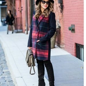 NWOT [Gap] Wool Blend Plaid Car Coat